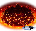 Orange Lights Halloween - 320 LEDs 35m/115ft 8 Modes Memory Function End-to-End Plug in Outdoor/Indoor Waterproof Fairy Twinkle Tree Fall String Lights for Autumn/Thanksgiving/All Saints' Day/Yard