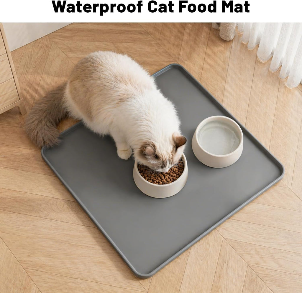 NAMTSO Mini Fridge Silicone Mat, 20"x20" Floor Protector Drip Tray, Grey