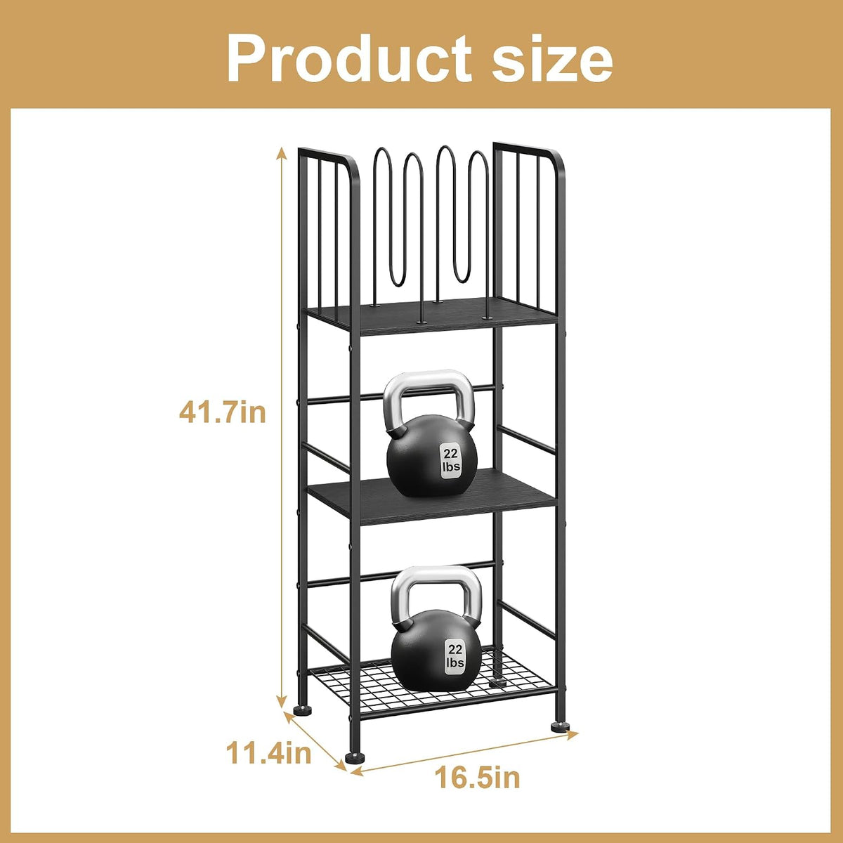 3-Tier Freestanding Towel Racks for Bathroom, Black Towel Rack Stand