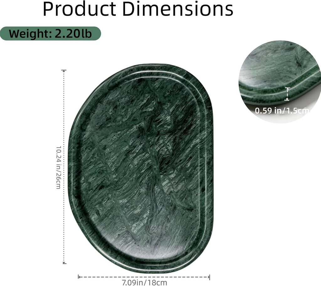 N NANSHOP Natural Marble Jewelry Tray, Marble Ring Dish for Bathroom