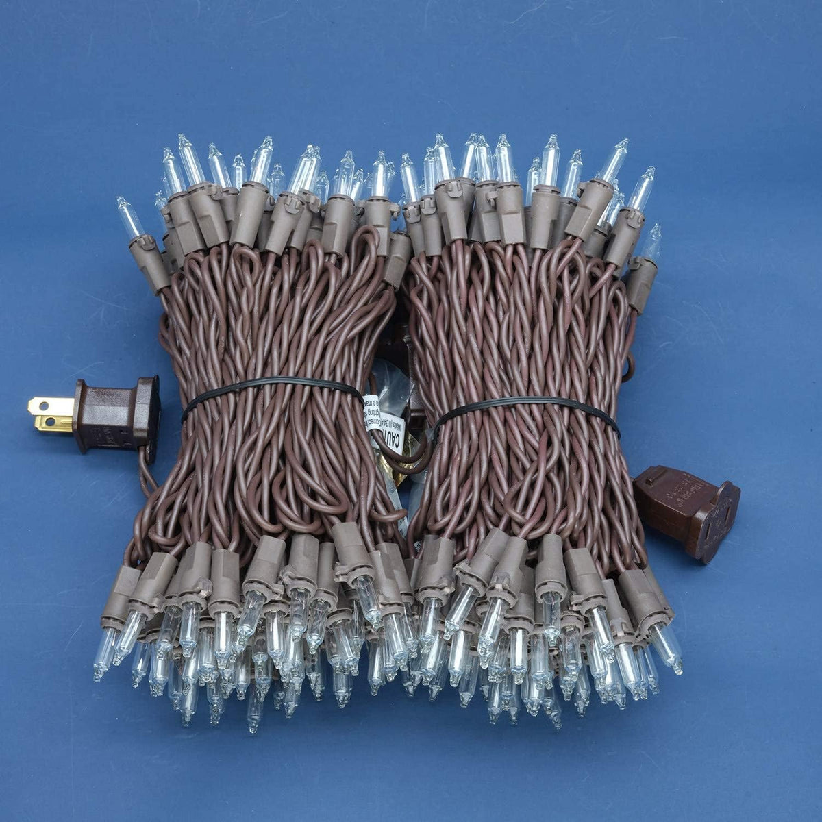200 Clear Christmas Lights, 2 Set 33 ft 100 ct Brown Wire UL String Light