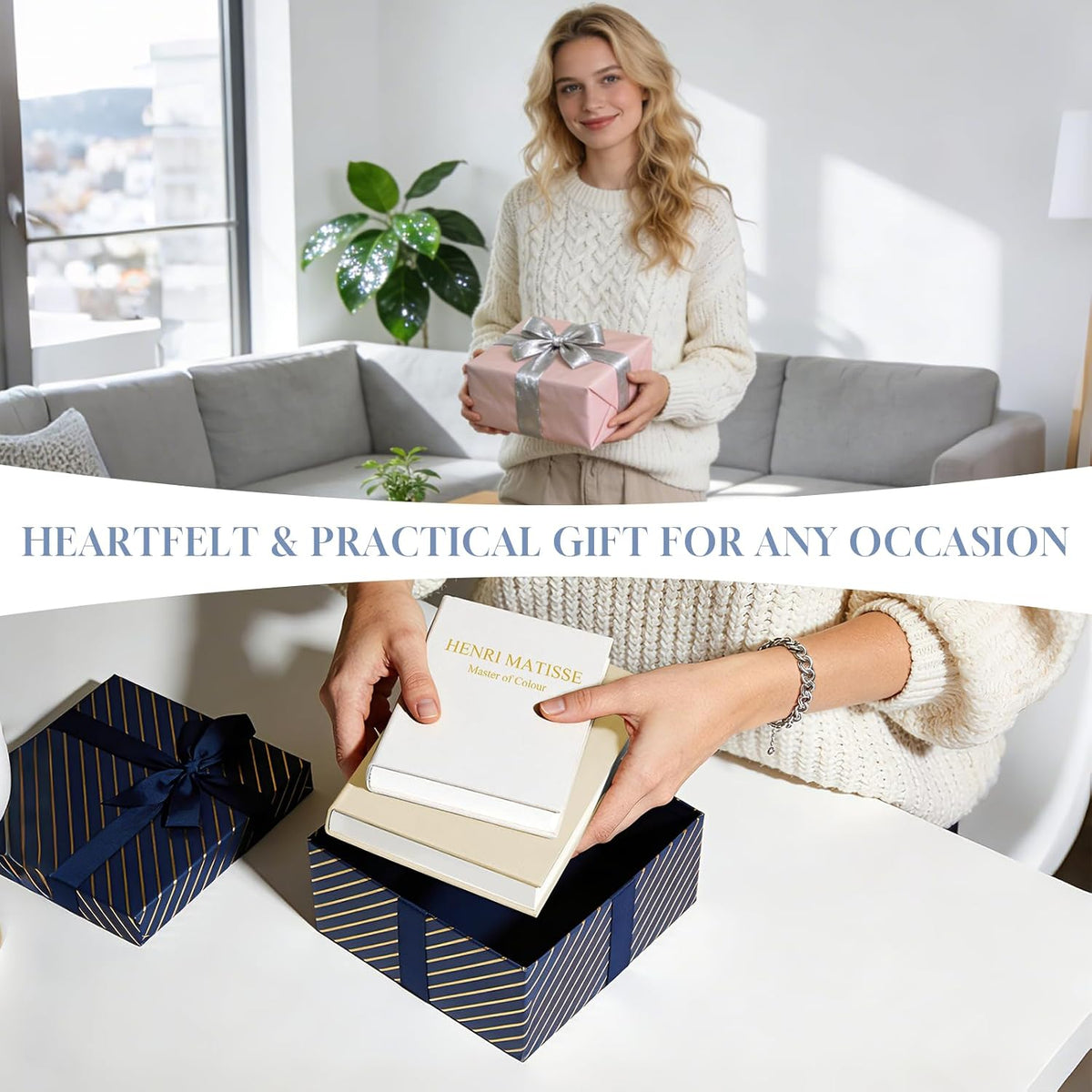 Set of 3 Decorative Faux Books for Home Decor