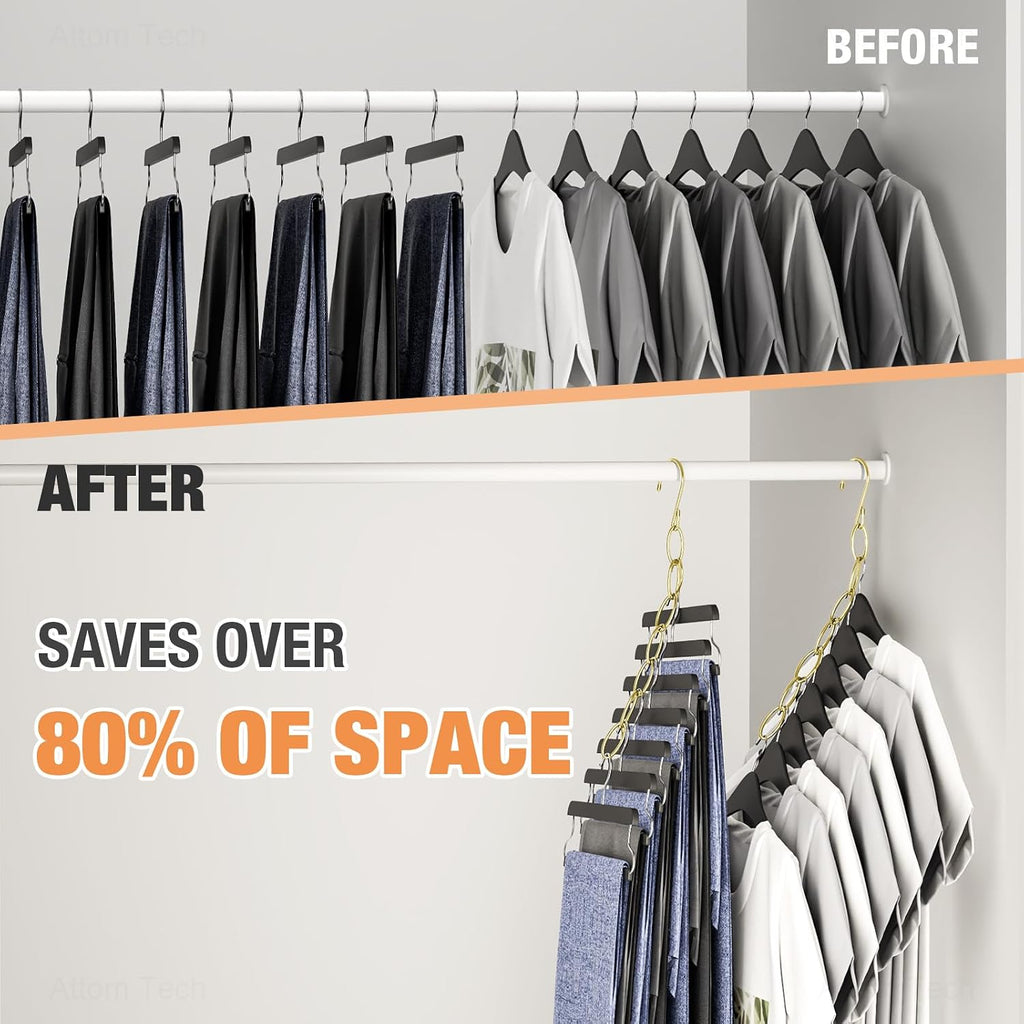 NiHome Clothing Chain Hangers 10-Pack, Space Saving Metal Closet Organizer