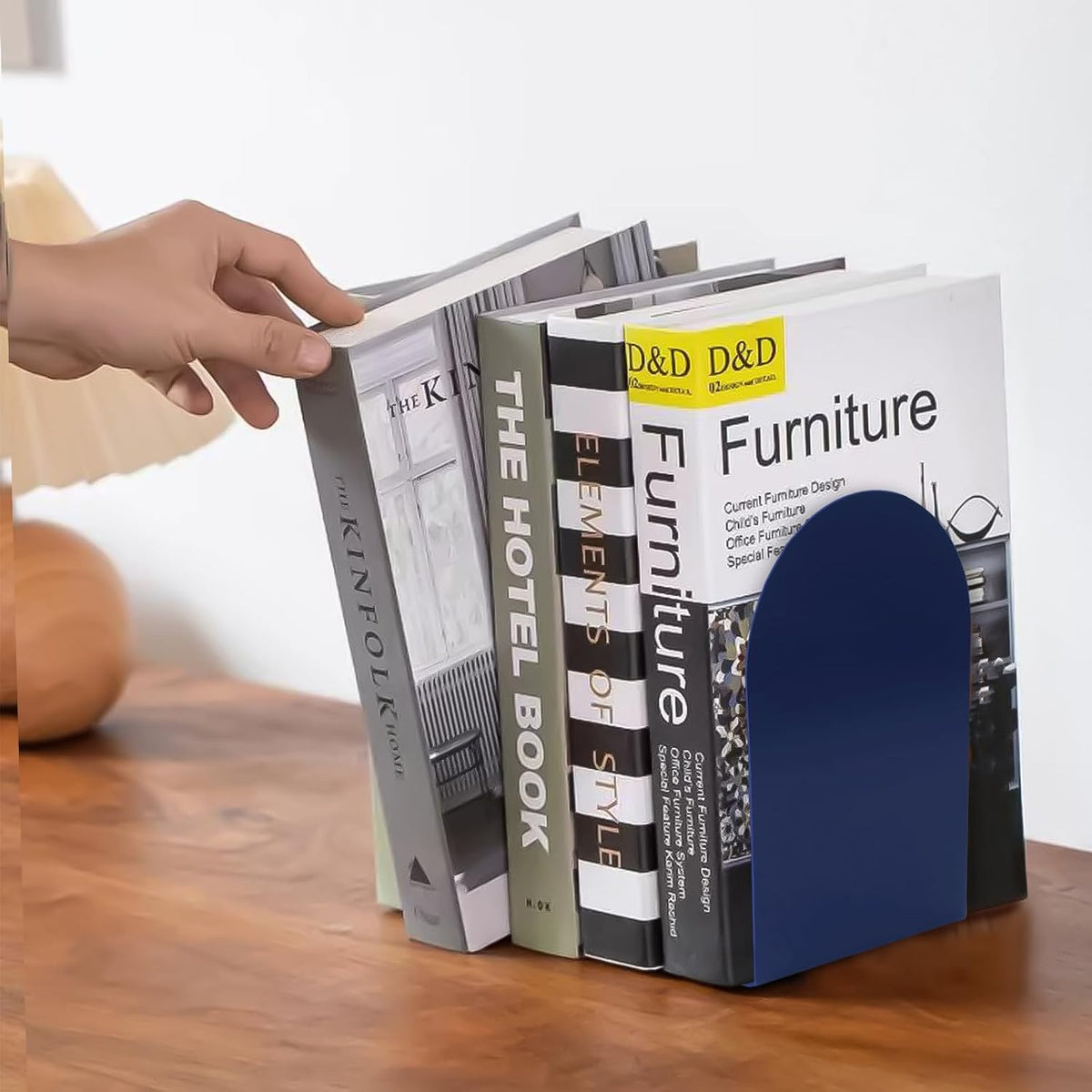 Lulonpon 16pcs Book Ends, Black Bookends, Non-Skid Book End, Metal Bookends for School Library and Desktop Organizer, Acrylic Book Ends for Book Shelves