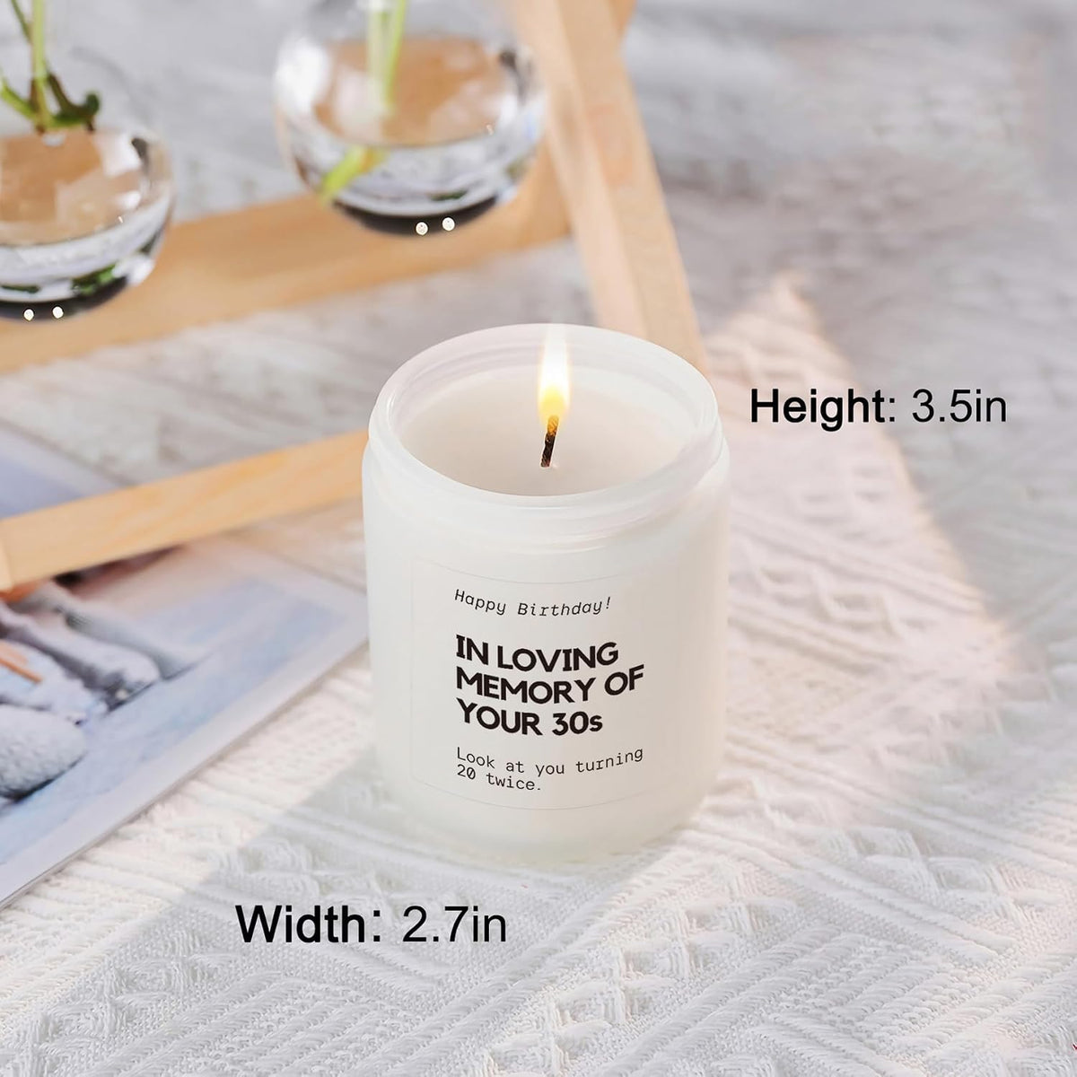 Best 40th Birthday Gifts for Women Men,Funny Friend Gift for Women Forty, 40 Year Old Bday Gifts for Sister Wife Mom Candle