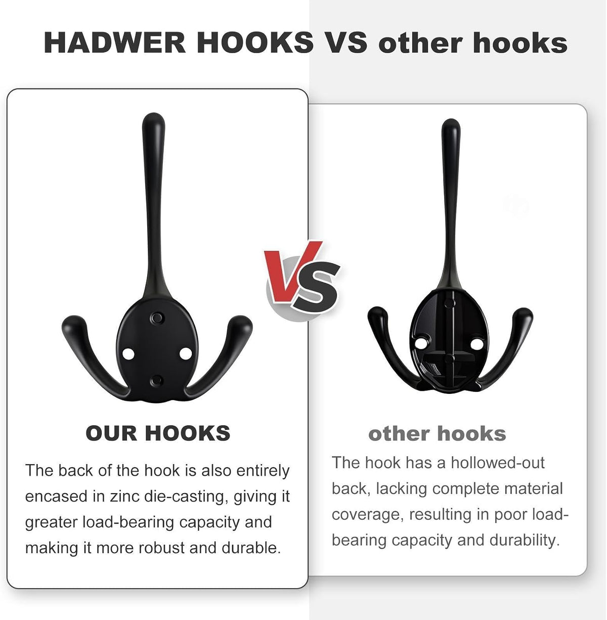 Wall Mounted Coat Hooks 15 Packs Heavy Duty Black Hardware Robe Hooks Decorative for Single Hanging Coats Towel Cubicle Classroom Kitchen Bath Backpack Hat Hook
