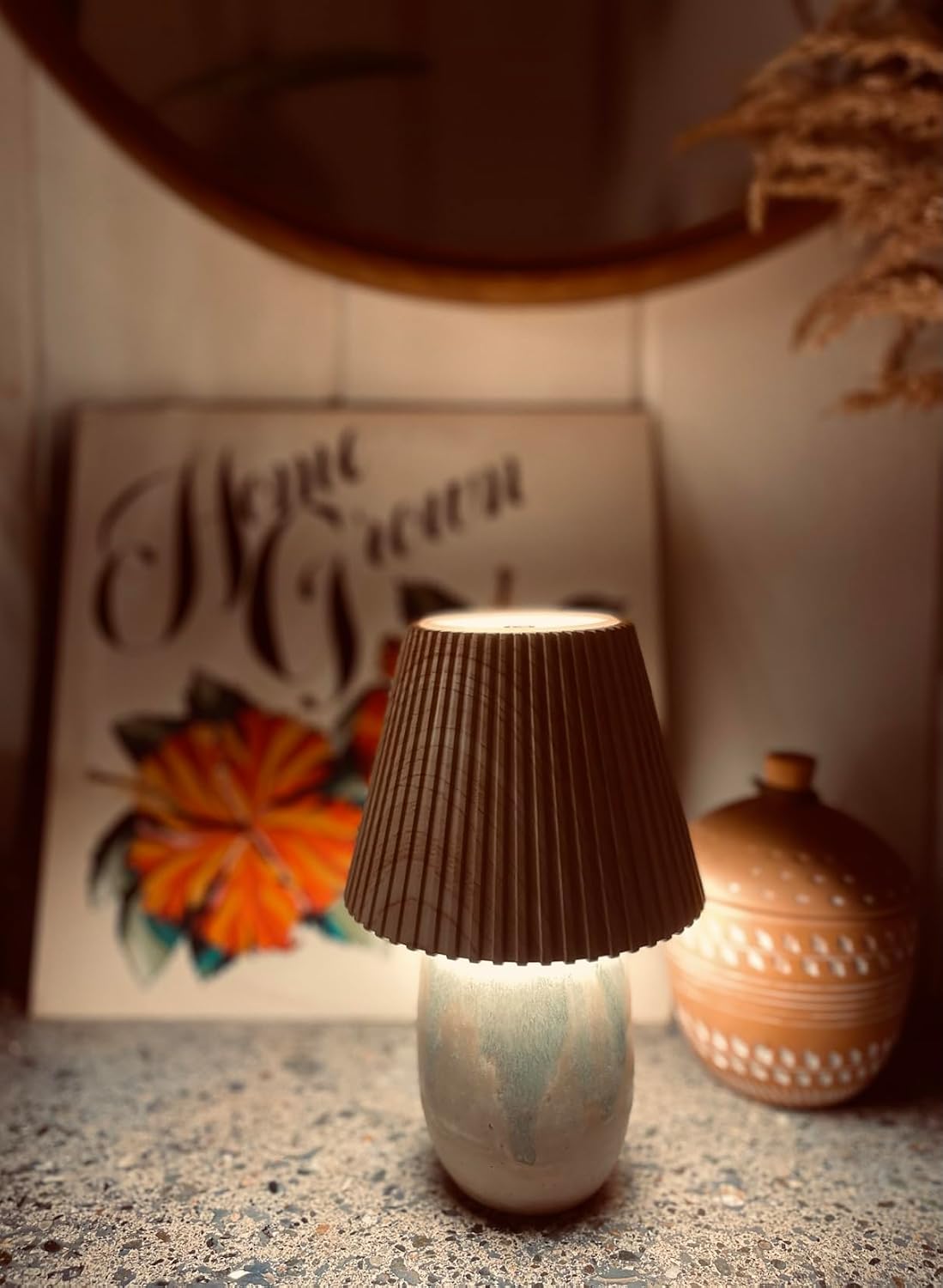 WILIT Wireless Bottle Lamp, Rechargeable Cordless Table Lamp Shades