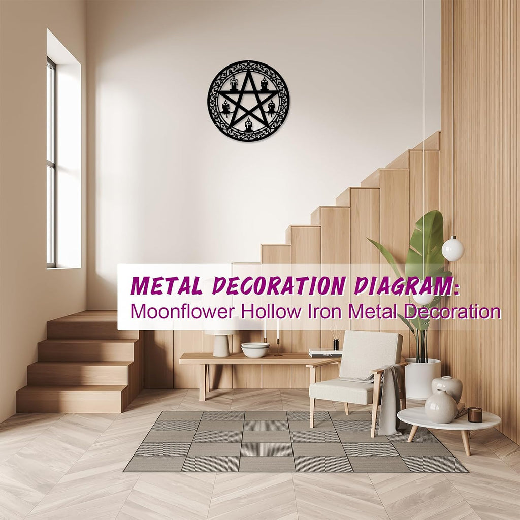 DYMACHINE Metal Wall Decor,Black Art Wall Decors,Boho Sign Accessories Adornos Para Sala,Living Room Modernos House Decorations For Bedroom,Apartment,Office,Kitchen,Black Outdoors (Mystic Symbols)