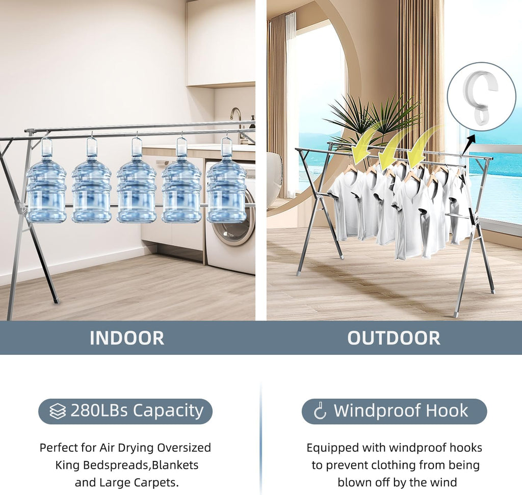 79" Clothes Drying Rack,Laundry Drying Rack Clothing for Indoor Outdoor