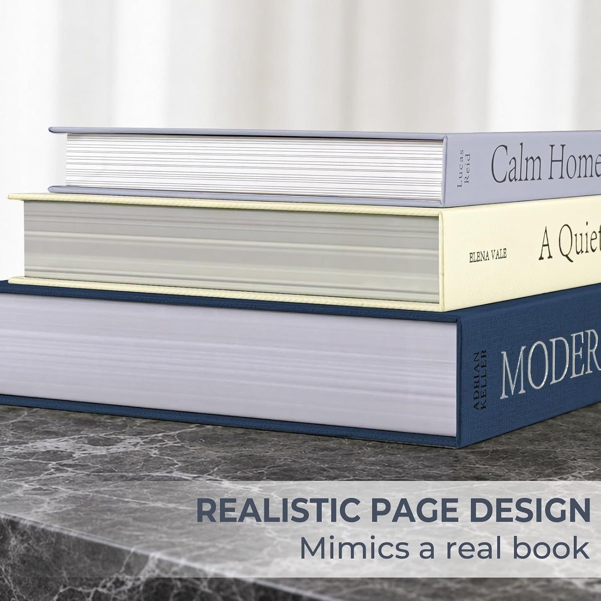 Decorative Books, Faux Book Storage Boxes Set of 3, Coffee Table Home Decor