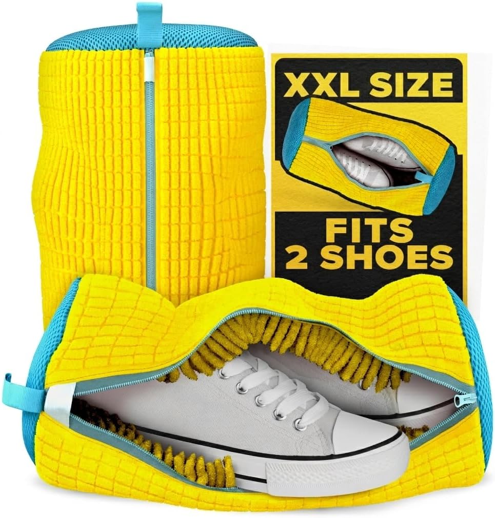 2 Pcs XXL Shoe Washing Machine Bag, Tennis Shoe Laundry Bag, Yellow