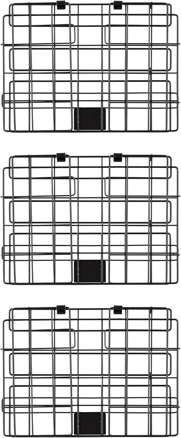 IRIS USA Over The Door Organizer, 3 Pack, Hanging or Wall Mount Wire Basket