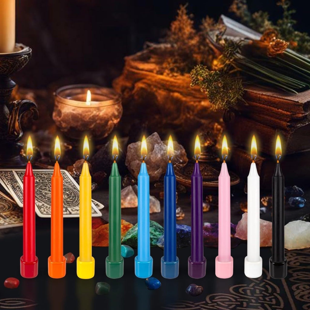 Mega Candles Mini Taper Chime Spell Candle 20 Count 4" x 1/2" Mtl D-Purple