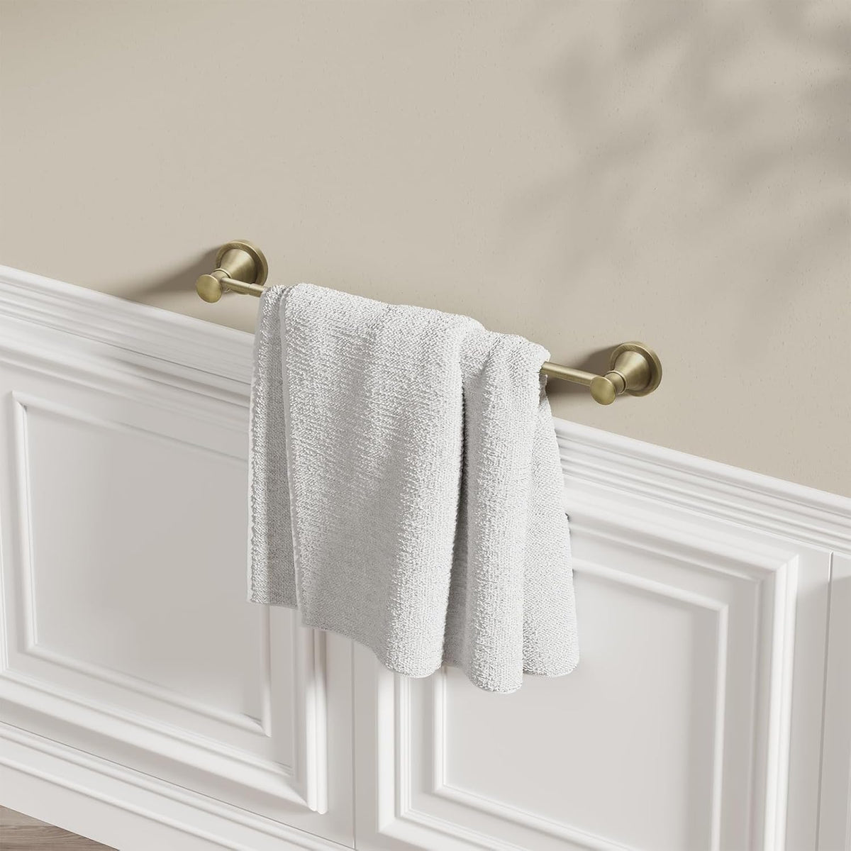 BESy Towel Racks for Bathroom Wall Mounted Bath Towel Bar Antique Brass