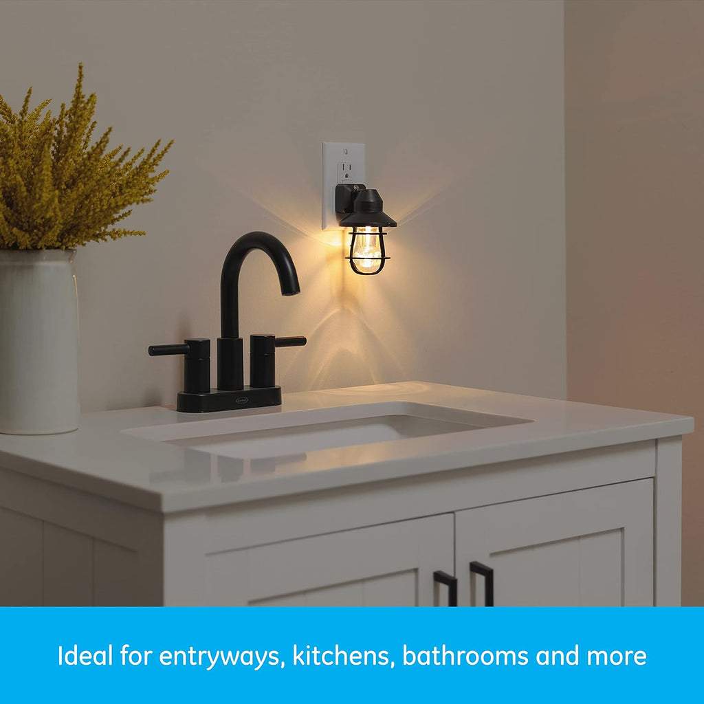 GE Vintage Night Lights Plug Into Wall, Auto Dusk to Dawn Sensor, 4 Pack