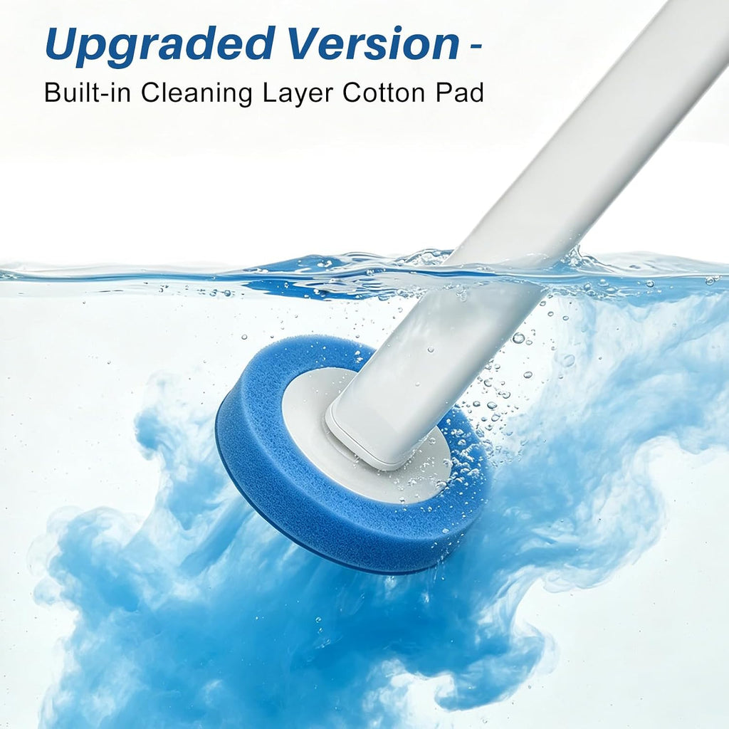 Disposable Toilet Brush Set with Automatic Lid 20 Replacement Heads, White