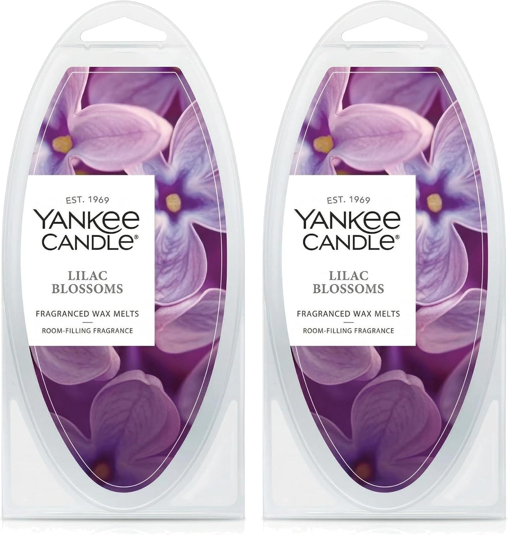 Yankee Candle Scented Wax Melts for Wax Warmers, Long Lasting Home Fragrance, Odor Eliminating Wax Cubes, Lilac Blossoms, 6 Count (Pack of 2)