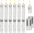 Birch Bark Flameless Taper Candles with 3D Wick, 9.6" Real Wax LED Candles