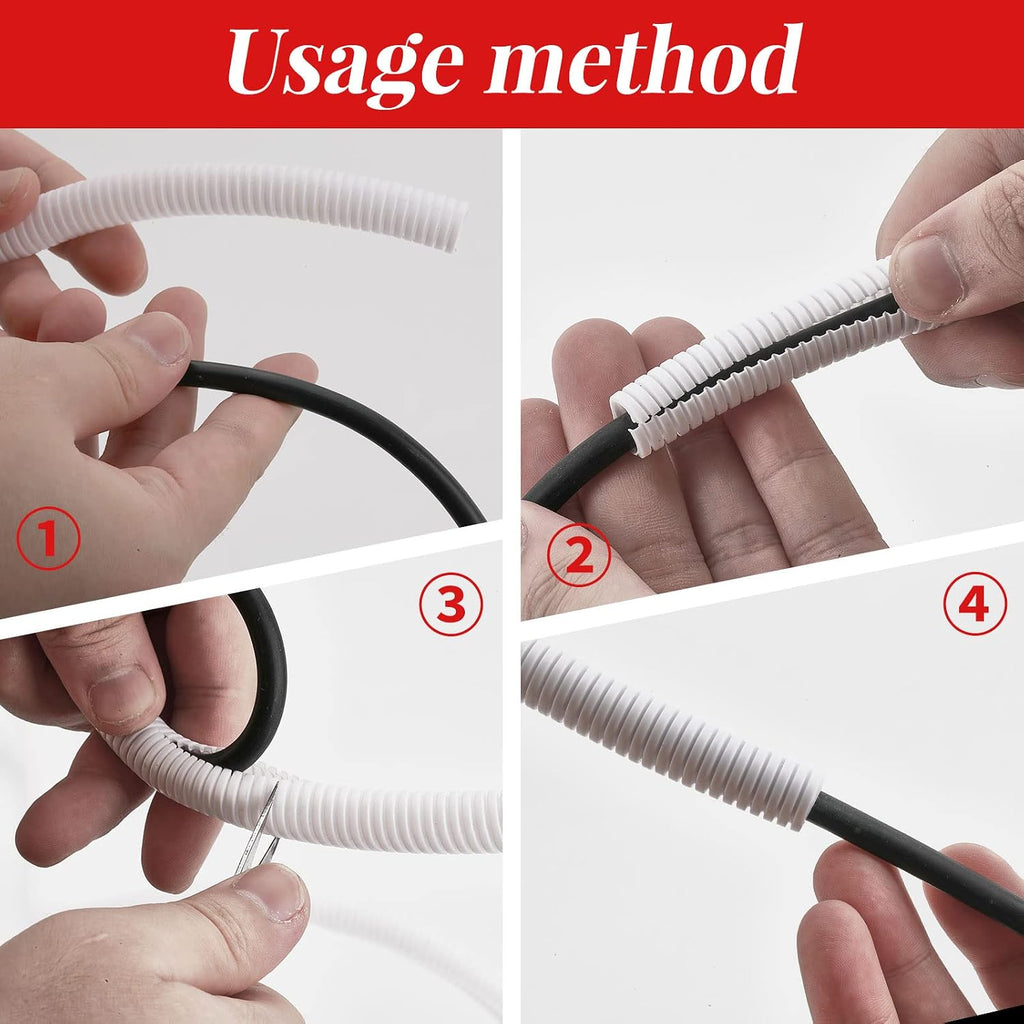 Cord Protector for Pet, Cable Protector from Chewing,10FT-White