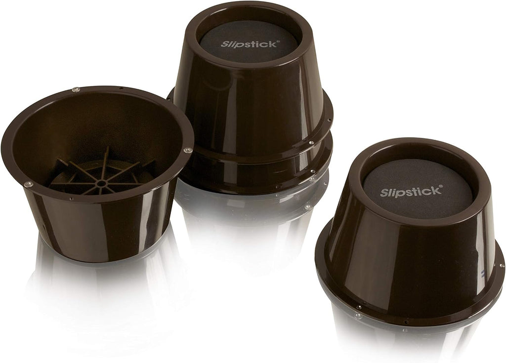 Slipstick CB654 2 Inch Lift Furniture Risers / Bed Risers, Adds 2" Height to Heavy Furniture or Beds (Set of 4) Supports 2,000 lbs,Chocolate/Dark Brown