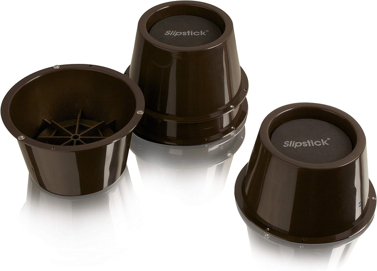 Slipstick CB654 2 Inch Lift Furniture Risers / Bed Risers, Adds 2" Height to Heavy Furniture or Beds (Set of 4) Supports 2,000 lbs,Chocolate/Dark Brown