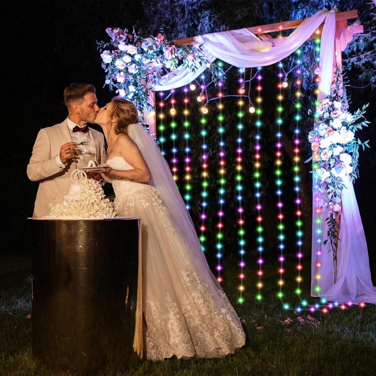 Curtain Fairy Lights, 3m x 3m 300 LEDs USB Operated 8 Modes String Light Indoor Waterproof Hanging Window Lights with Hooks for Christmas, Wedding, Party,Wall, Home Decorations (Multi-Color)