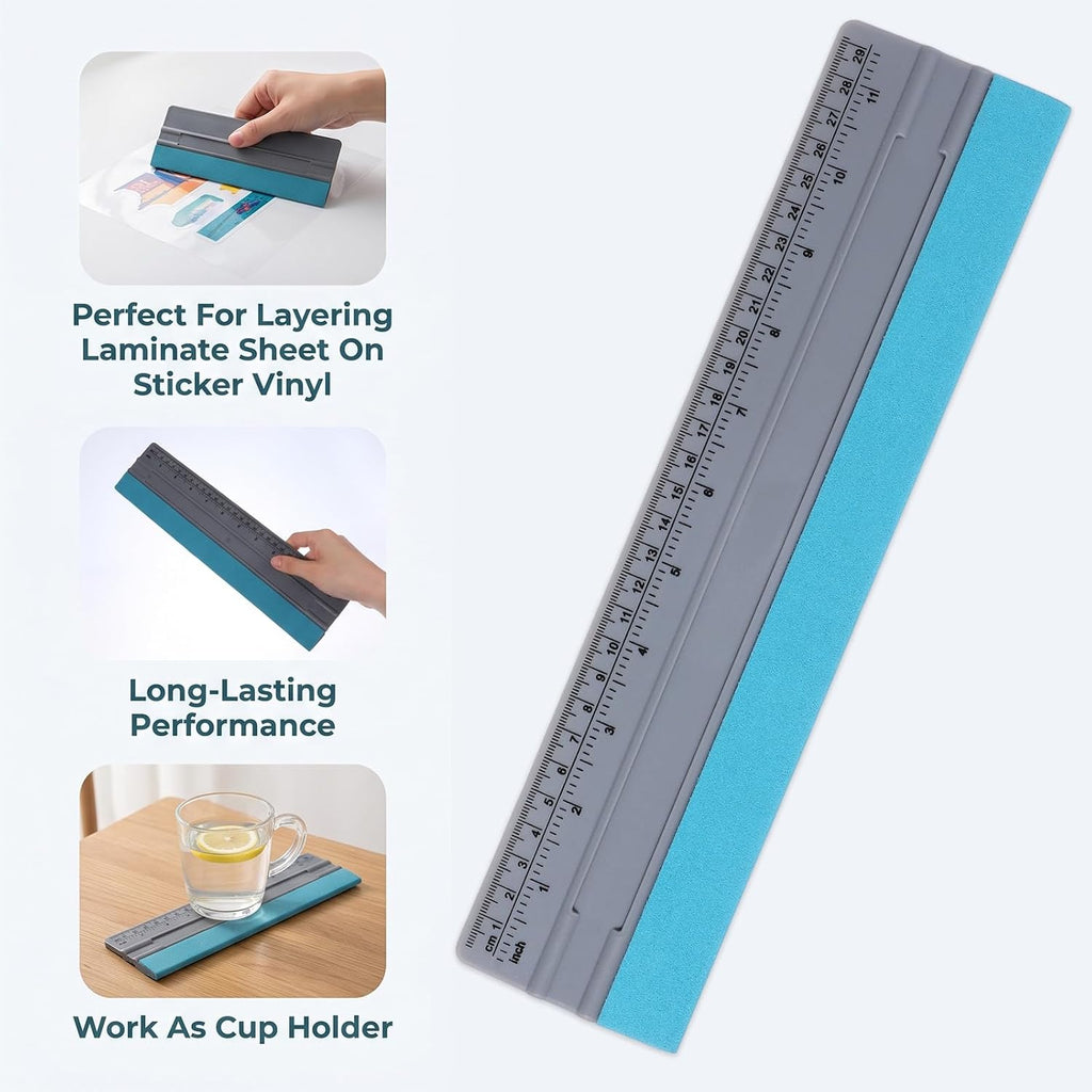 Wallpaper Smoothing Tool, Professional Vinyl Squeegee with Ruler