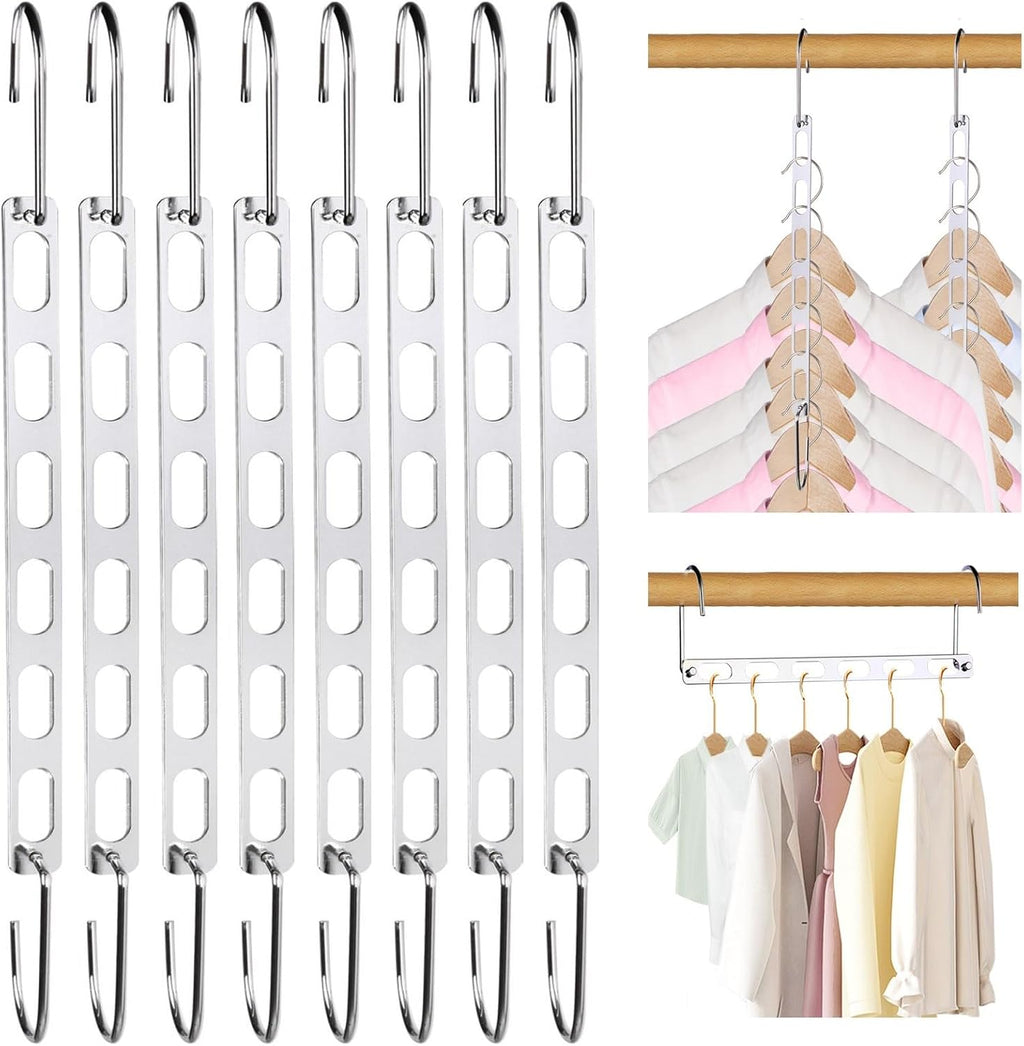 8 Packs Space Saving Hangers for Closet: Collapsible Closet Organizer