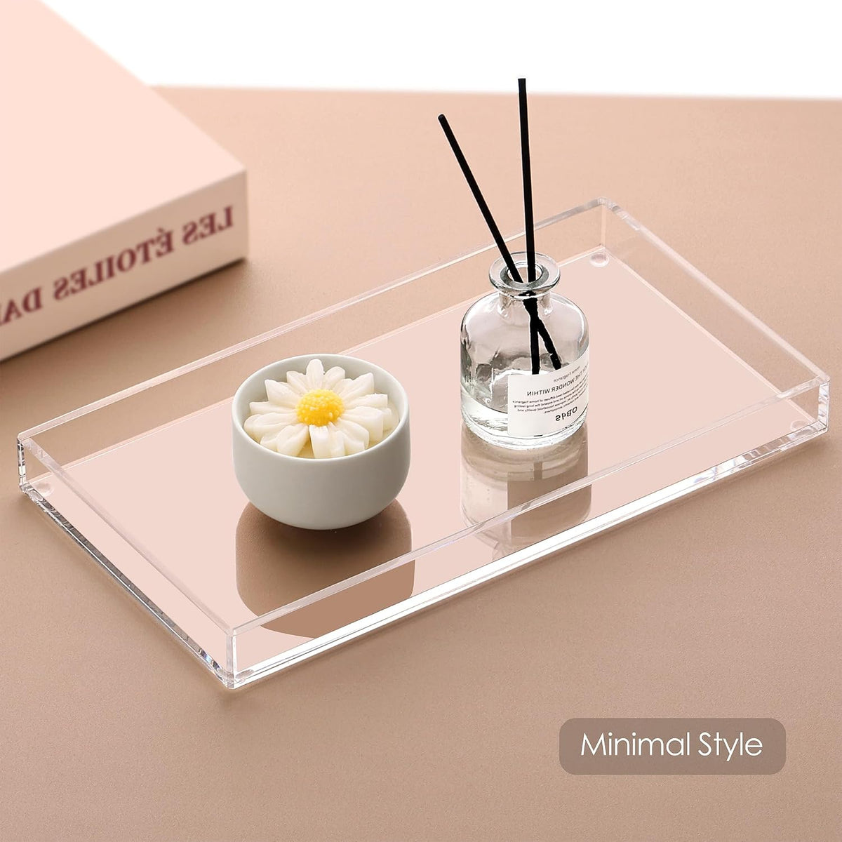 Acrylic Bathroom Vanity Tray, Rectangle Toilet Tank Perfume Tray