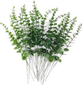 TIHOOD 25pcs Eucalyptus Stems Faux Greenery Artificial Eucalyptus Leaves Decor Branches for Wedding Centerpiece Flowers Bouquet Farmhouse Home Decoration