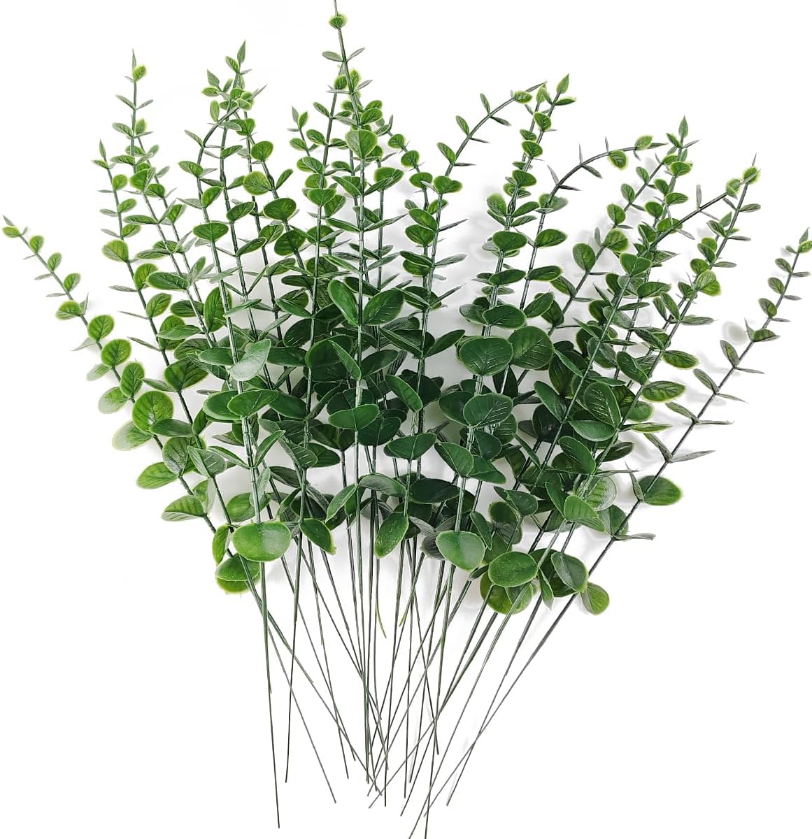 TIHOOD 25pcs Eucalyptus Stems Faux Greenery Artificial Eucalyptus Leaves Decor Branches for Wedding Centerpiece Flowers Bouquet Farmhouse Home Decoration