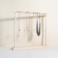 Large necklace hanger shelf with 17 copper bars, Wooden jewelry storage organizer rack for hanger necklace bracelet, necklace display stand for boutique store【Marple】