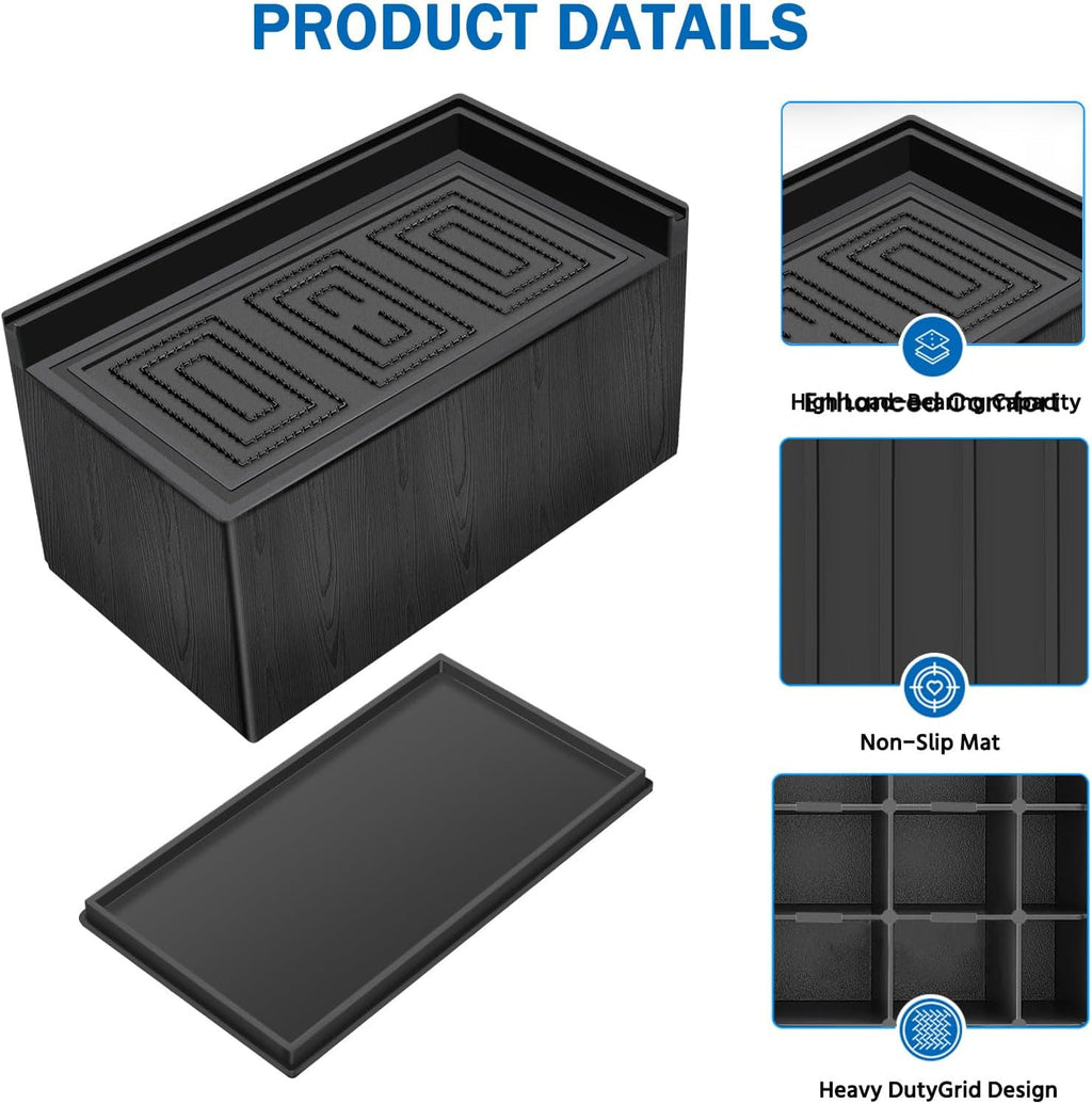 ANNKUT Bed Risers 3 Inch Heavy Duty, Oversized Couch Risers, 4 Pack Black