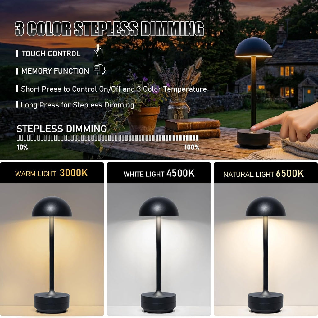 Rechargeable Cordless Table Lamp 5000mAh Battery LED Table Lights
