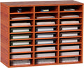 VEVOR 27 Compartments Wood Literature Organizer, Adjustable Shelves, Medium Density Fiberboard Mail Center, Office Home School Storage for Files, Documents, Papers, Magazines, Brown