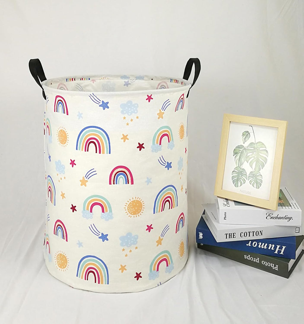 Round Laundry Hamper Storage Basket Laundry Organizer Hamper Storage Bins Clothes Box Nursery Hamper Gift Basket with Handles