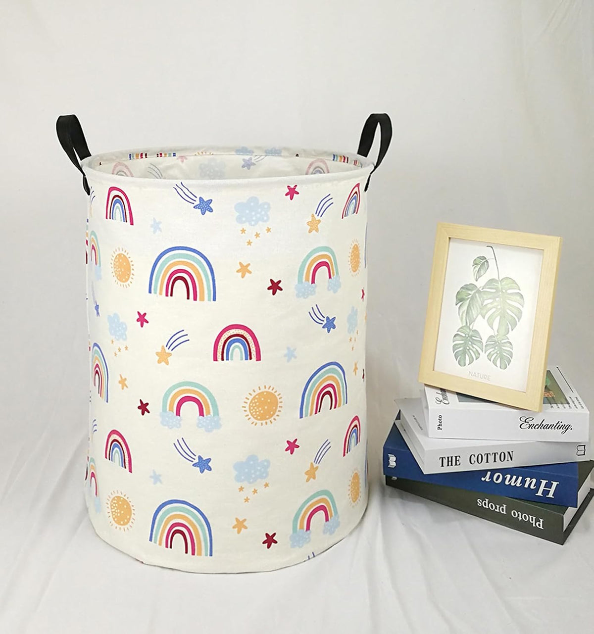 Round Laundry Hamper Storage Basket Laundry Organizer Hamper Storage Bins Clothes Box Nursery Hamper Gift Basket with Handles