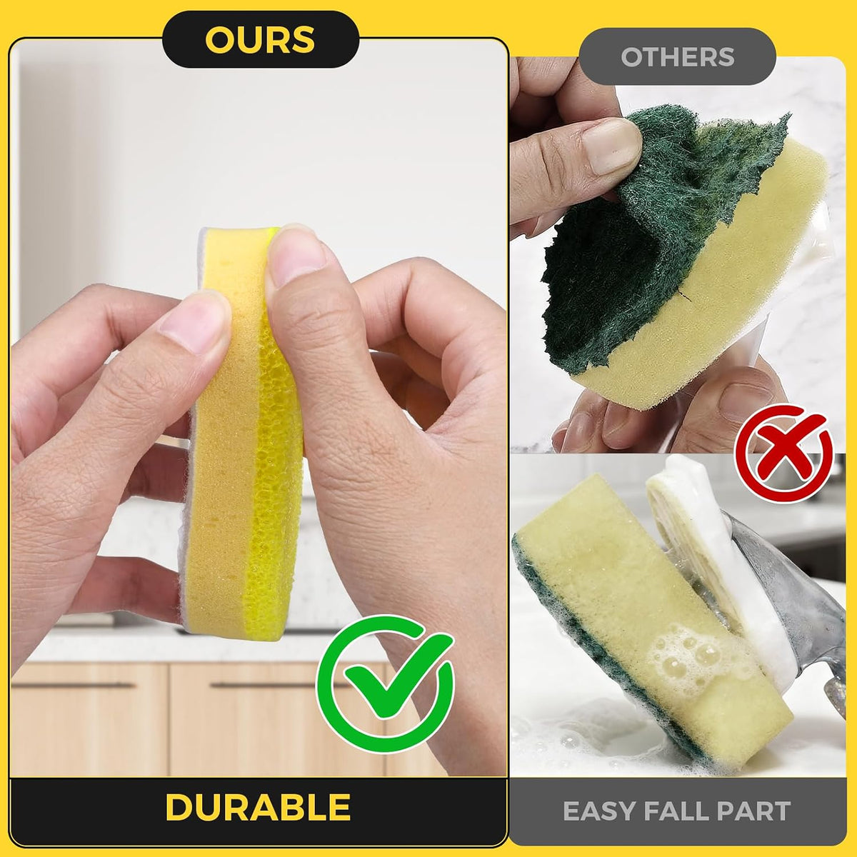 10 Pack Sponge Refills for Scrub Daddy Dish Daddy, Upgraded Material