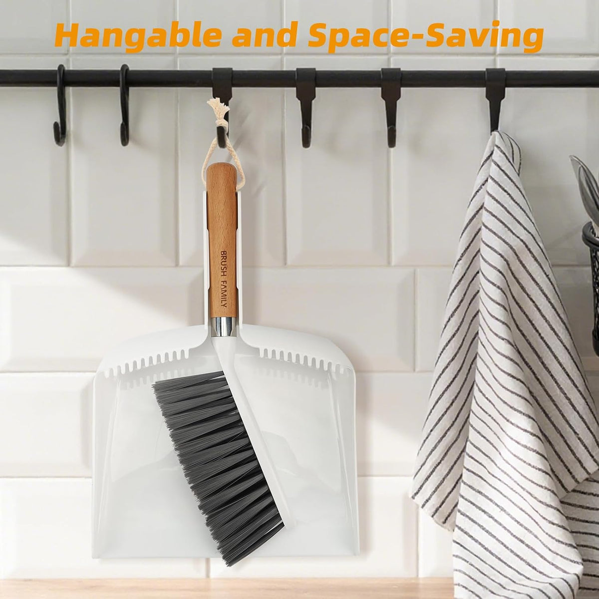 Small Broom and Dustpan Set, Multipurpose Dustpan and Brush Set