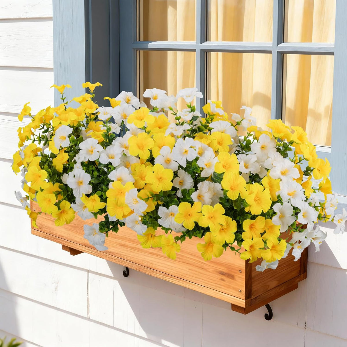 12 Bundles Artificial Flowers for Outdoors UV Resistant Fake Morning Glory