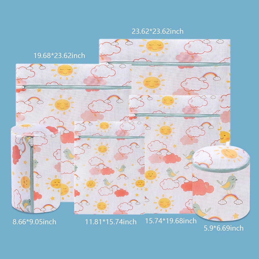 Mesh Laundry Bag Set with Zipper, 6 Sizes for Delicates