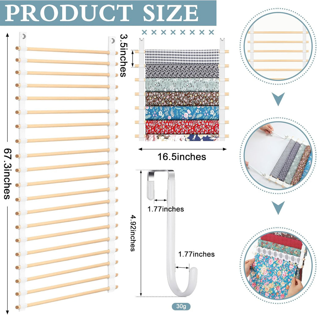 Sewing Room Hanging Wall Fabric Organizer, 16.5 Inch