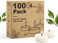 Unscented Soy Tea Lights Candles 100 Pack Bulk,4 Hour Clean Burn Tea Candle