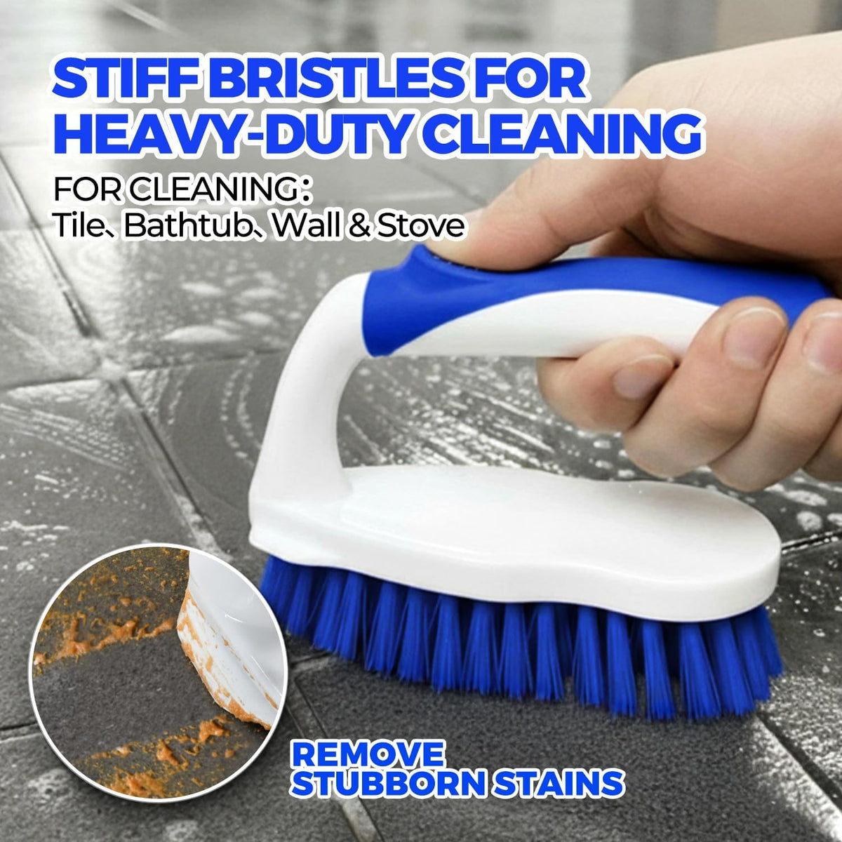Holikme 6 Pack Cleaning Brush Scrub Brush Kitchen Brush for Floor,Blue
