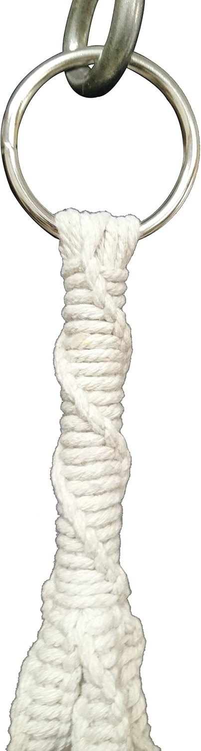 4 Legs Cotton Rope Macrame Plant Hanger Hanging Planter Holders Cream Color, 48-inches for 10-12" Pot (Cream)