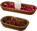 Tessco for you 2 Wooden Dough Bowls,10 x 6 x 2 Inch, 16 x 6 x 2 Inch,Brown