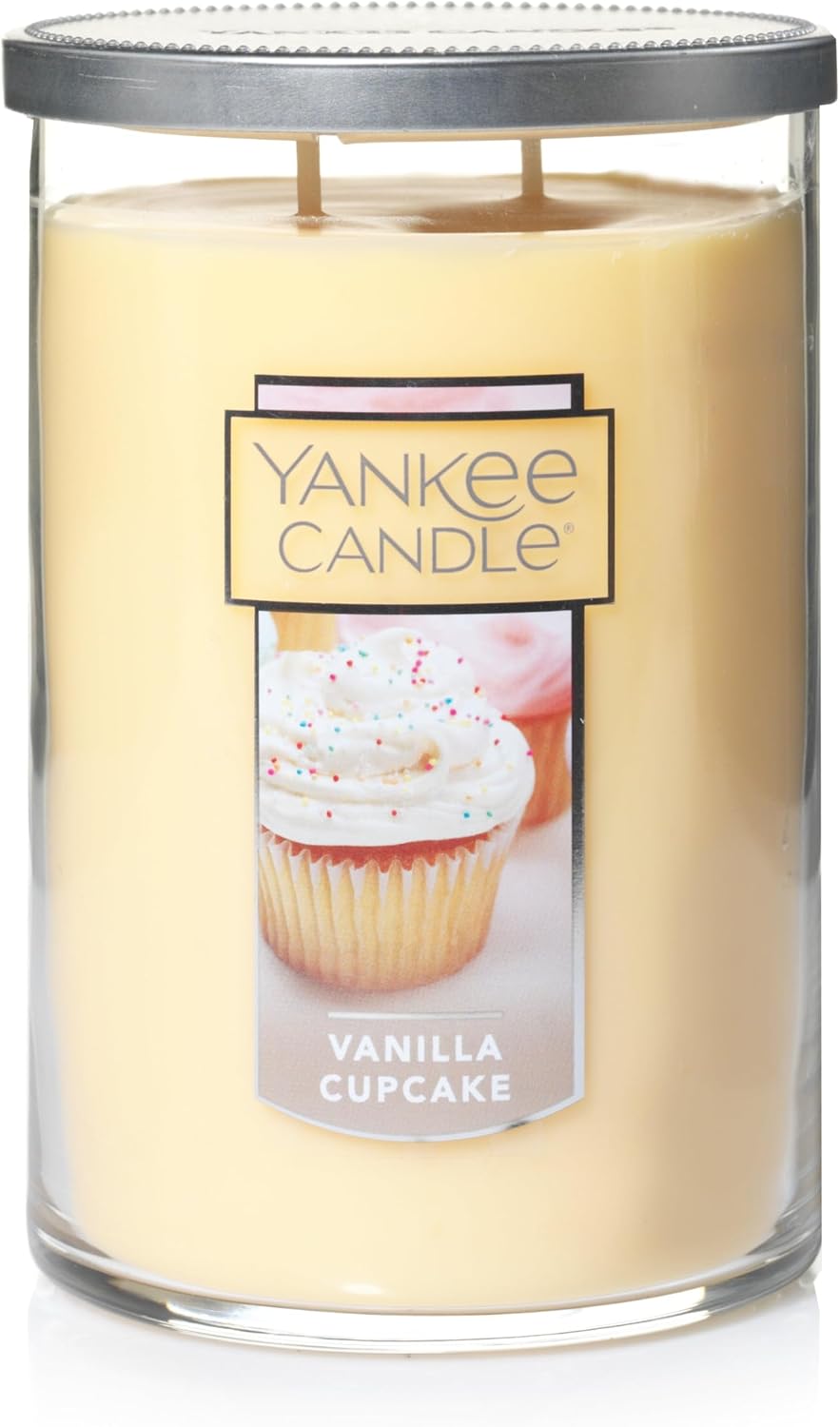 Yankee Candle Vanilla Cupcake Scented Classic Large 22oz 2-Wick Candle Over 75 Hours Burn Time Ideal for Gifting