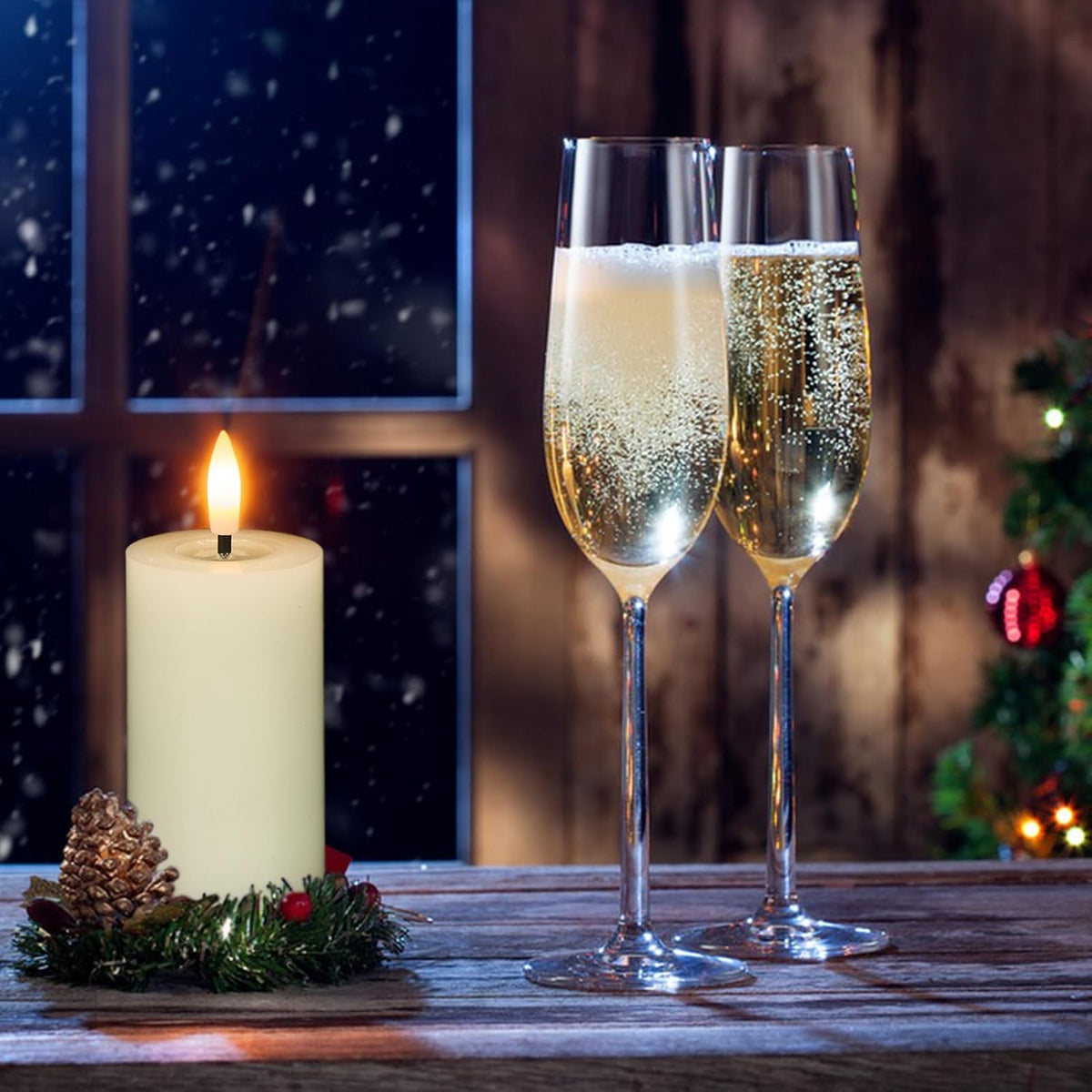 Votive Flameless LED Candles Battery Operated with Remote Timer, Ivory