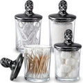 Hushee 4 Pack Halloween Glasses Storage Skull Jars with Ceramic Lids