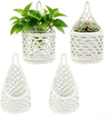 4-PCS 5 Inch Macrame Wall Plant Hangers, Small Wall Hanging Plant Holder for 4"–5" Pots, Natural Cotton Rope Hanger for Indoor Plants & Daily Storage, Boho Home Decor